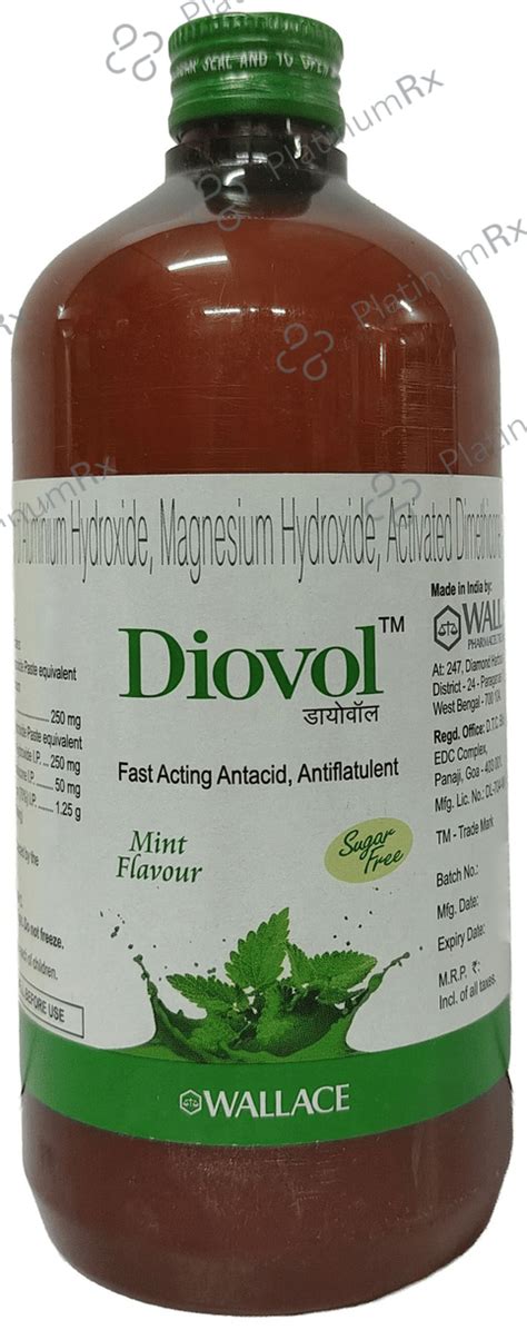 Diovol Oral Solution Mint Sugar Free 400ml: View Uses, Side Effects ...