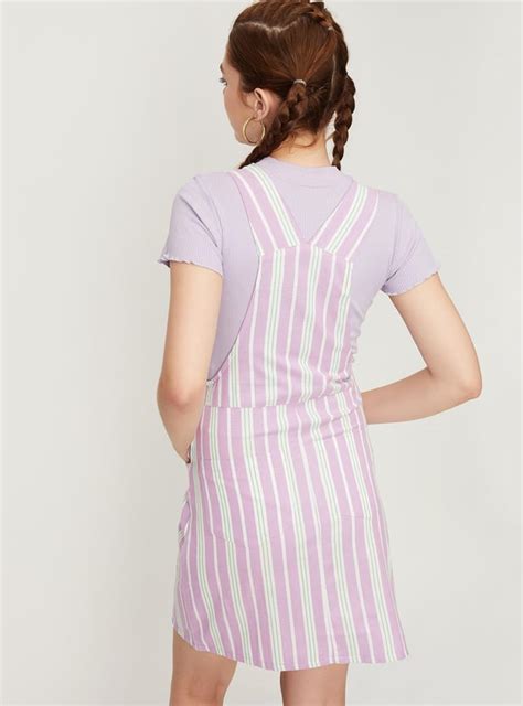 Buy Women Striped Yarn Dyed Pinafore Dress Online at just Rs. 1199.0 ...