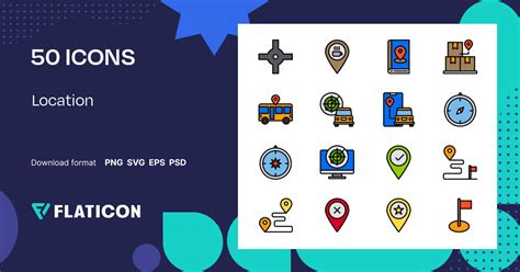 Location Icon Pack | Lineal Color | 50 .SVG Icons