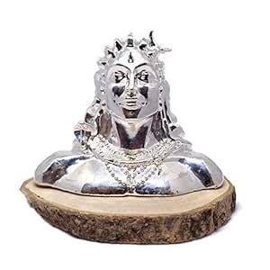 Buy Kiyaan Adi Yogi Shiva 999 Silver Plated Hindu god Idol Online at ...
