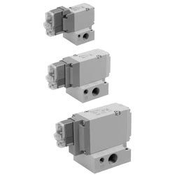 3-Port Solenoid Valve, Elastic Material Seal, Pilot / Poppet Type, Base ...