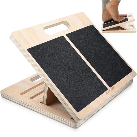 Buy Navaris Wooden Slant Board - Adjustable Calf & Ankle Stretcher for ...