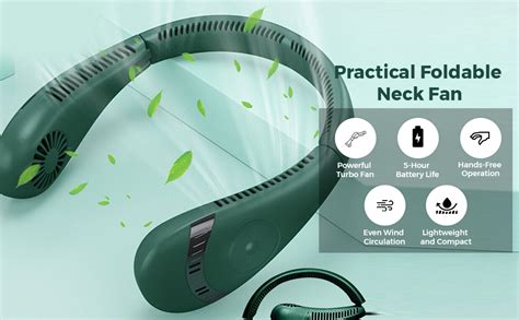 Verilux® 5000mAh Foldable Portable Neck Fan, Lightweight Neck Fan for ...