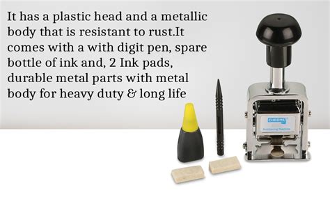 Chrome 9990 Automatic 6 Digit Numbering Machine with Digit Pen – for ...