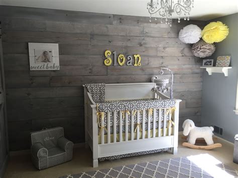 Shabby Chic Nursery. Shiplap. Barn Door. Whitewash. Gray & Yellow ...