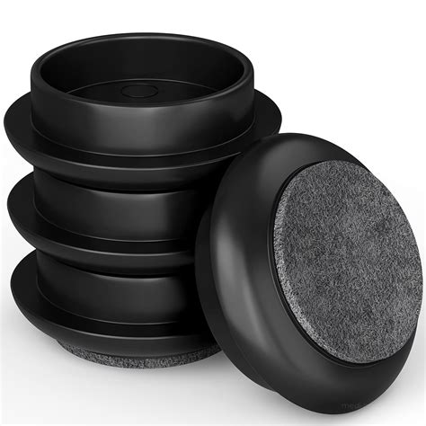Medipaq Felt Castor Cups – 4x Small 44mm Black – Protects Wooden ...