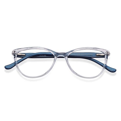 Buy Blue Transparent Blue Multicolor Full Rim Cat Eye Vincent Chase ...