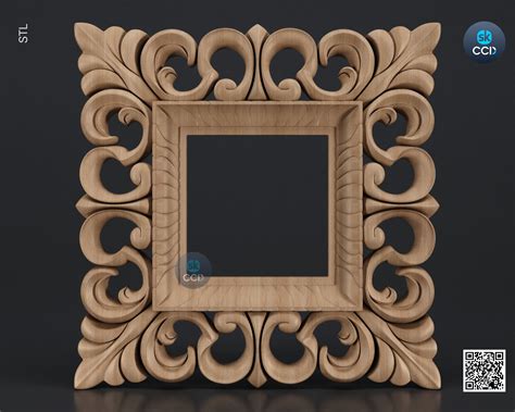 Carved Frame STL 3D Model, Carvign Frame, CNC Router Carving ArtCAM Fi ...