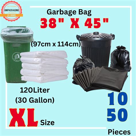 50pcs/10pcs 38" x 45" Plain or Black XL Garbage bag Trash Bag ~ Extra ...