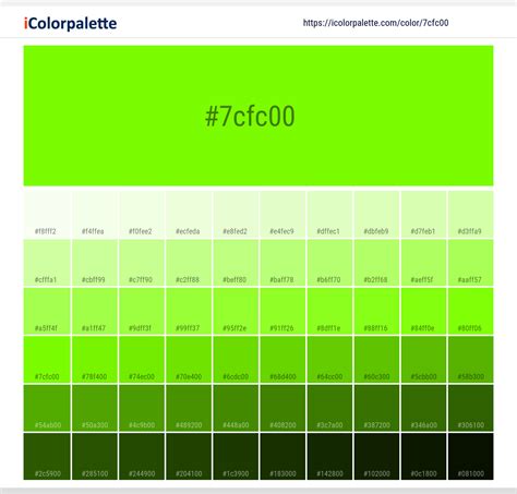 Lawn Green Color | 7cfc00 | Color conversion CMYK | Hsl | Rgb | Pantone ...
