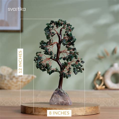 Green Jade Crystal Tree - 300 Beads (12 Inch)