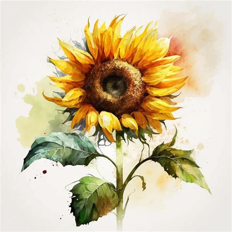 Sunflower Watercolor Paintings