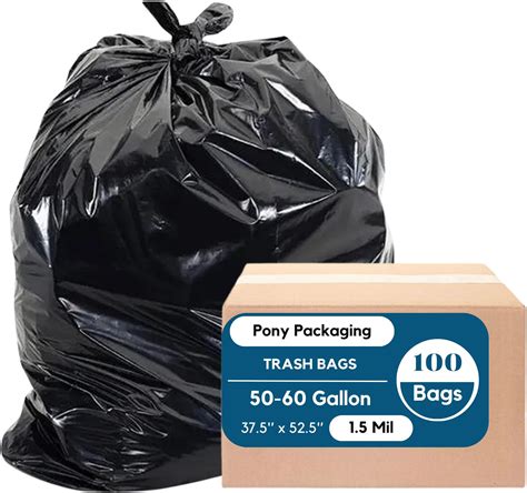 Amazon.com: ToughBag 55 Gallon Trash Bags Heavy Duty (100 Count) - 50 ...