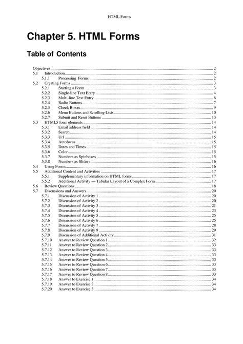 Chp05 - Lecture notes - Chapter 5. HTML Forms Objectives Table of ...