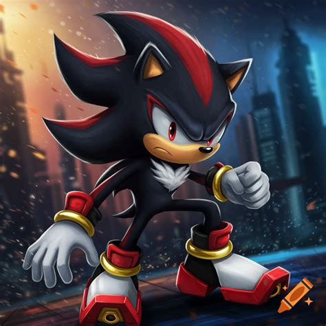 Shadow the Hedgehog petting a tabby cat on Craiyon