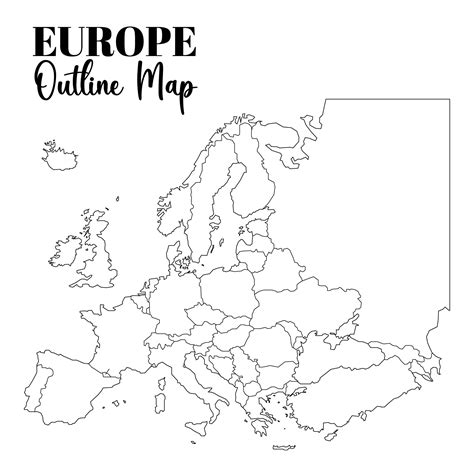 Europe Map Outline - 10 Free PDF Printables | Printablee