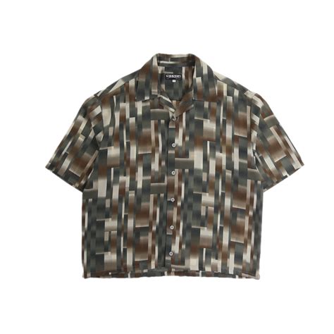 【FIFTY-FIFTY】MENCH short length abstract pattern open collar shirt ...