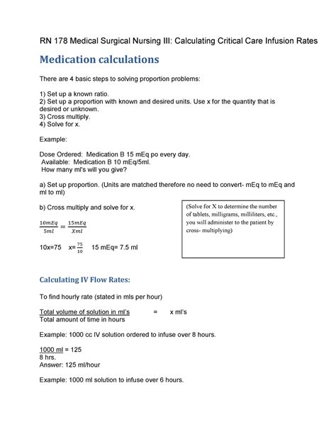 Image result for Infusion Rate Calculation