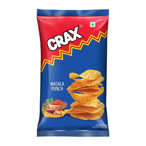 Crax Potato Chips Masala Punch 85g/95g (weight may vary) : Amazon.in ...