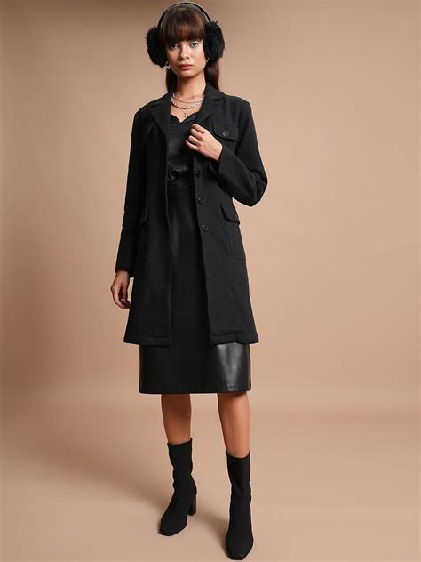 Tokyo Talkies Black Lapel Collar Longline Tailored Jacket - Price History