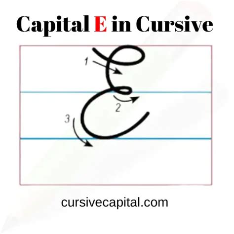 How to Write Capital E in Cursive? (Capital Cursive E)