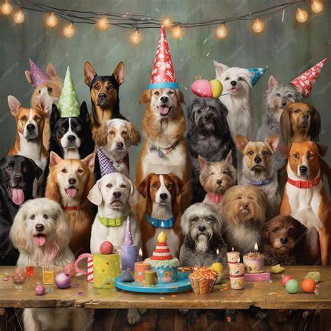 Premium Photo | A dog birthday party celebration