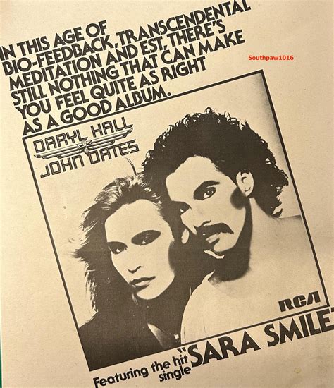 1978 Hall & Oates 'sara Smile' Song Release Music Industry Original ...