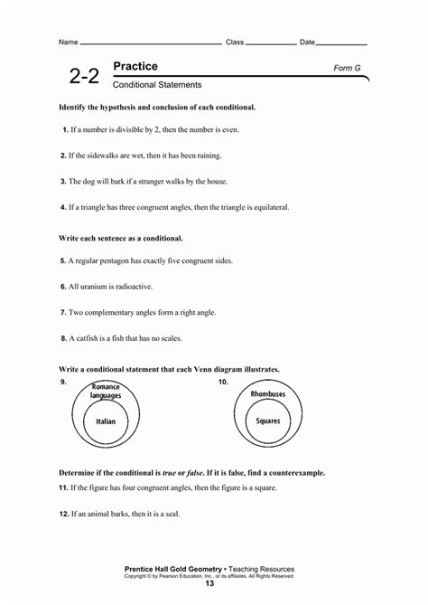 Image result for Conditional Statements Worksheet Key Geometry