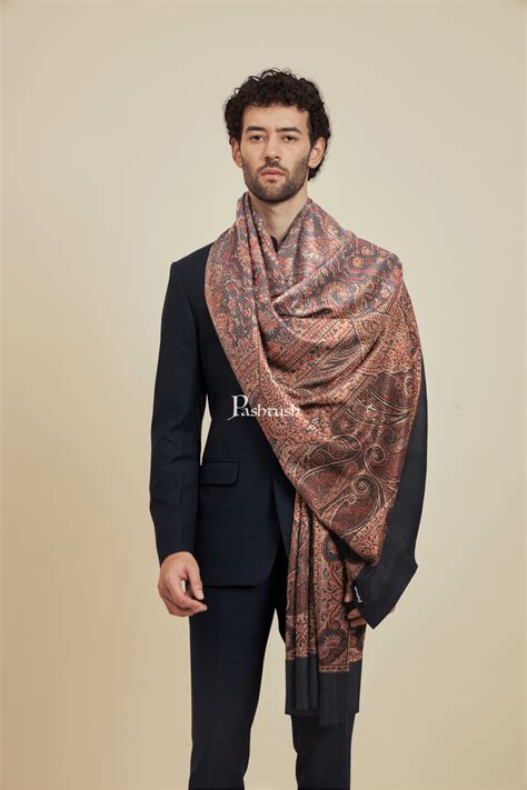 Pashtush Mens Faux Pashmina Stole, Design, Black – Pashtush Wholesale
