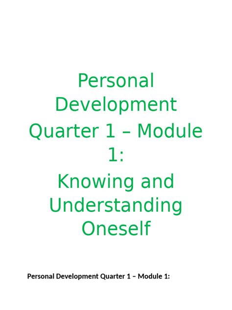 Module 1 Personal Development with Answer 的图像结果