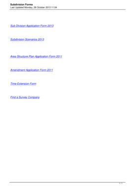 Fillable Online Sub Division Application Form 2013 Subdivision ...