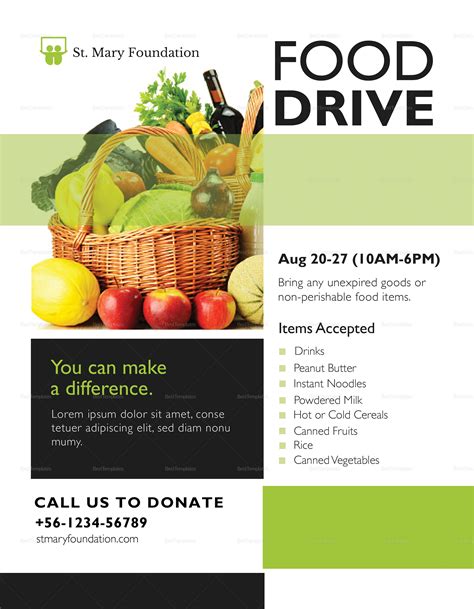 Food Drive Flyer Design Template in PSD, Word, Publisher, Illustrator ...