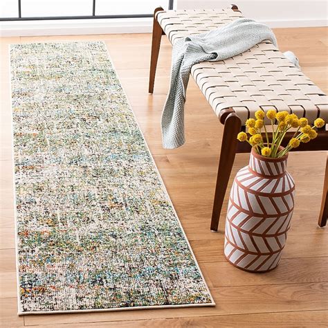 Safavieh Madison 460Y Green / Turquoise Modern Runner 2ft-2-in x 12ft ...