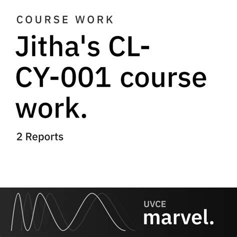 Jitha's CL-CY-001 course work. | UVCE MARVEL