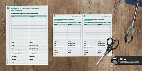 Properties of Metals and Non-Metals Cut and Stick | Beyond