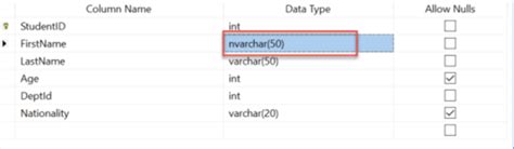 SQL Management Studio CreateTable 的图像结果