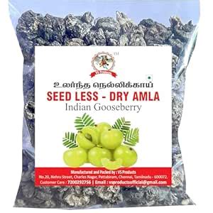VS Products Dry Amla seedless (100 grams) for Eating, Dried Amla for ...