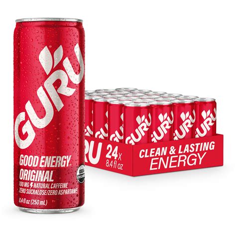 Buy GURUOriginal Energy Drinks, Clean Energy Drink with Based Natural ...