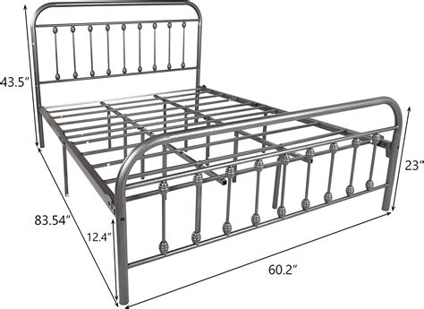 Buy Vintage Queen Size Bed Frame with Headboard and Footboard Mattress ...