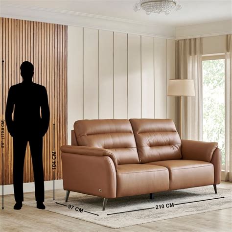 Buy Amanda Half Leather 3-Seater Sofa - Tan from Home Centre at just ...