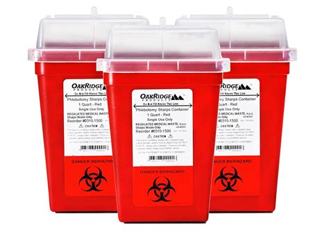 1 Quart Size (Pack of 3) | Sharps Disposal Container | OakRidge ...