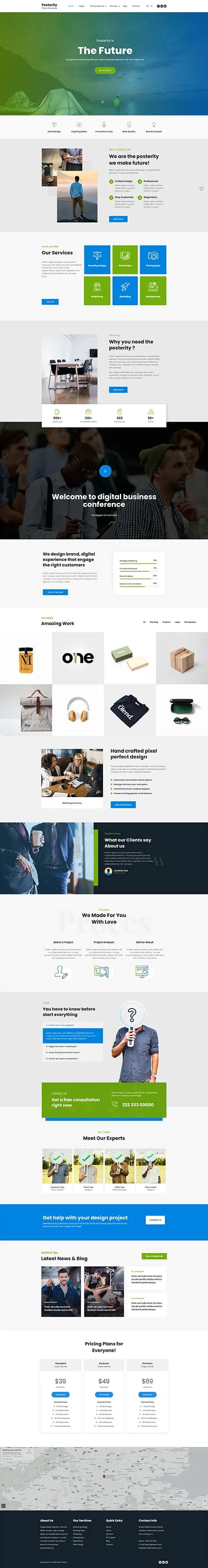 Unique WordPress theme for various commercial industry sites