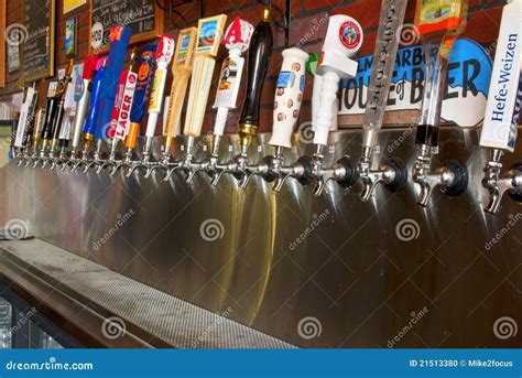 CRAFT BEER TAPS LINEUP editorial image. Image of kegs - 21513380