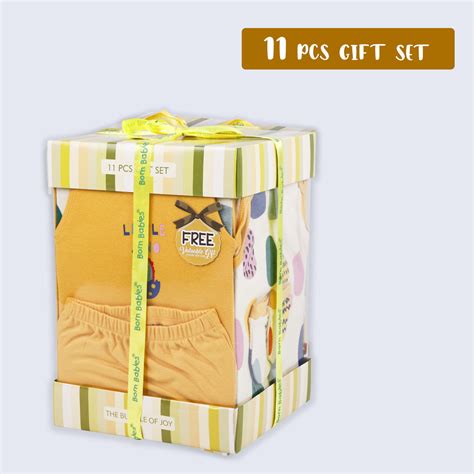 Born Babies Premium 11 PIECE GIFT BOX for Newborn Babies (0-12 months)