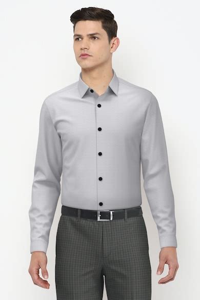 Buy Men Grey Full Sleeves Casual Shirt Online - 691149 | Peter England