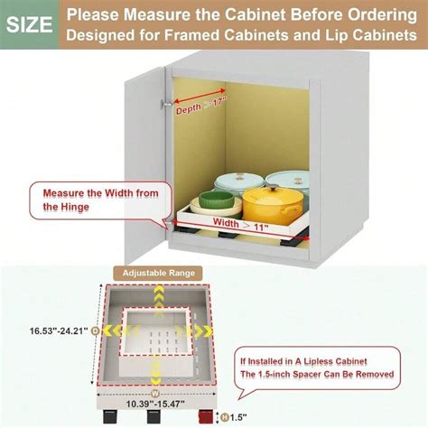 YhPull Out Cabinet OrganizerExpandable Width 11"-16" And Depth(17"-24 ...