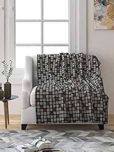Saral Home Soft Polyester Blend Viscose Chenille Geometric Covers (Grey ...