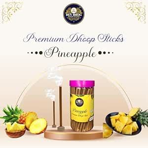 Pineapple Premium Dhoop Stick Jar 125Gm | 100% Charcoal Free | Dhoop ...