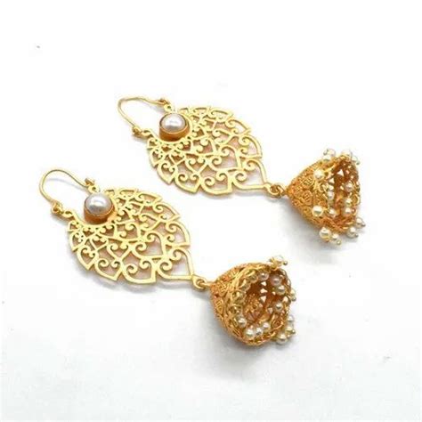 Gold Plated Earrings - Ladies Gold Plated Gemstone Earrings ...