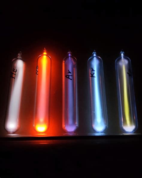 Rare Luminous Gases Element Collection, 99.999% Purity, Including Helium,Neon, Argon, Krypton ...